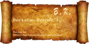 Bertalan Kornél névjegykártya