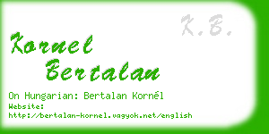 kornel bertalan business card